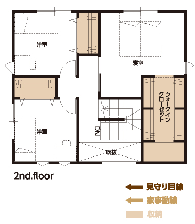 木の温かみ溢れる雰囲気のタタミリビングのある家|間取り図|施工実例|ウッドライフホーム株式会社
